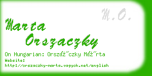 marta orszaczky business card